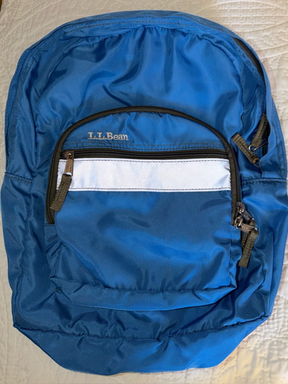 L.L. Beam 3M Scotch Lite Reflective Material Blue Small Child Backpack Book Bag